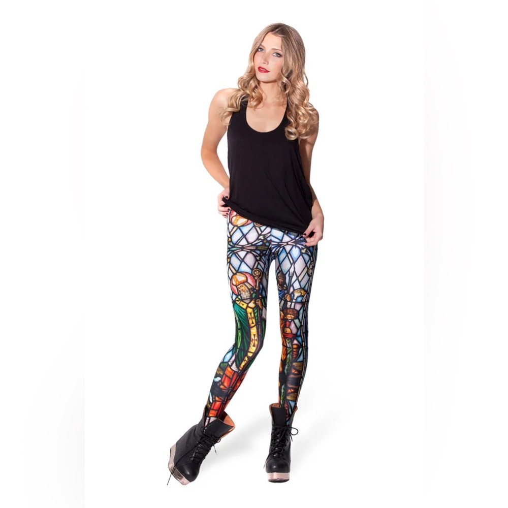 RARE Blackmilk St. Patrick's Stained Glass Leggings size L